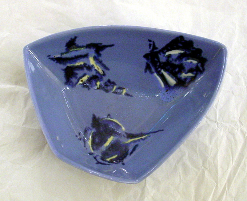 Ceramica Design Azzurra trapezoidale del XX Secolo Pezzo di storia autentico - Robertaebasta® Art Gallery opere d’arte esclusive.
